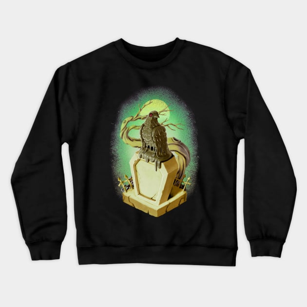 Night Crow Crewneck Sweatshirt by Villainmazk